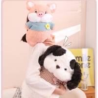 Plush Dog Pig Short Toy Pp Cotton Filling Pink White Pillow Doll Gift Home Decor