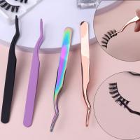 False Eyelash Tweezers False Eyelashes Applicator Stainless Steel Eyelash Extension Curler Nipper Clip Clamp Makeup Tools