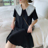 DUOHANZI 2023เดรสในฤดูร้อนที่น่ารักคอตุ๊กตาผอมหลวม