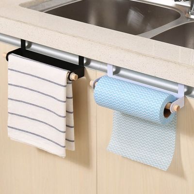 Iron Kitchen Tissue Holder Hanging Bathroom Toilet Roll Paper Holder Towel Rack Towel Shelf Kitchen Cabinet Door Hook Holder Bathroom Counter Storage