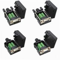 Two Row DB9-pin Solderless Connector RS232/485 Adapter Board 9P Serial Port COM Port Solderless Male and Female PlugsWires Leads Adapters