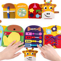 Montessori Baby Busy Toys Felt Cloth Book Early Educational Math Toy Buckle Shape Color Match Board Learning Basic Life Skills