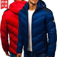 [COD] Cross-border European size winter mens clothes jacket Europe and the States warm zipper hooded casual thickened foreign trade one drop