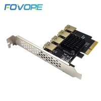 4X PCI Express การ์ดสล็อต PCIe 10G PCIE 1ถึง4 USB3.0 X4 PCI ไปยังช่อง X16คูณฮับต่อพ่วงอะแดปเตอร์ FJK3825