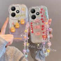 Phone Case เคส Tecno Spark 10C Spark10 Pro Spark 10 4G เคสโทรศัพท์รูปการ์ตูนตุ๊กตากระต่ายลูกบาศก์กับดอกไม้สร้อยข้อมือป้องกันเลนส์กรอบนิ่ม2023