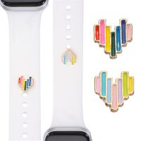 MINIMI แฟชั่น สำหรับ iWatch สายกีฬา หัวใจตกแต่ง สำหรับ Apple Watch เครื่องประดับสายนาฬิกา นาฬิกาวงตกแต่งเล็บ สร้อยข้อมือซิลิโคน