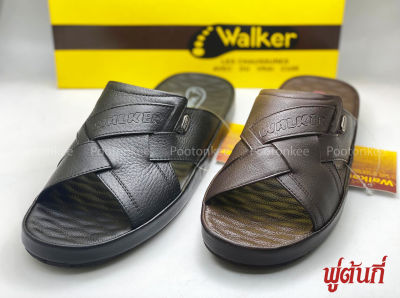 WALKER รุ่น M1341 รองเท้าแตะผู้ชาย วอคเกอร์ รองเท้าแตะหนังแท้ ของแท้ Size 40-45 พร้อมส่ง