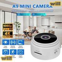 Willbetter A9กล้องจิ๋ว WiFi จอภาพ CCTV ภายในอาคารรักษาความปลอดภัยป้องกันเฝ้าระวังวิดีโอแบตเตอรี่แบบชาร์จไฟได้การมองเห็นได้ในเวลากลางคืนกล้องวงจรปิด