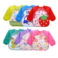 1PC Cartoon Waterproof EVA Long Sleeve Bibs Children Apron Full Sleeve Feeding Smock Bibs Aprons