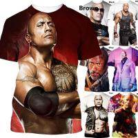 เสื้อแฟชั่นสำหรับทั้งหญิงและชายใหม่สำหรับฤดูร้อน2021 3D พิมพ์ลาย Dwayne Johnson เสื้อเสื้อกีฬาแขนสั้นสบายเสื้อยืดลำลอง