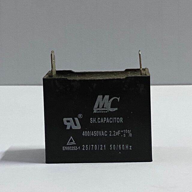 Kapasitor Fan AC 2.2 uf 2 kaki Merek MC Capasitor Kipas Indoor Mesin AC