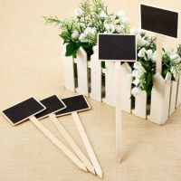 10Pcs Mini Wooden Blackboard Garden Flowers Plants Tags Garden Decor Writing Notice Message Signs Chalkboard For Wedding Party