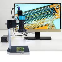 14 ล้านพิกเซล LED Industrial Microscope HDMI HD Microscope Camera 100-240V