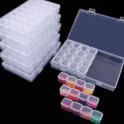 【CW】♨♂♠  28/56 Girds Adjustable Plastic Storage with Label Sticker Jewelry Painting Accessories