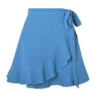 【CC】✱  Skirt Fashion Bandage Up Short A-line Pleated Beach Wrap Outfits