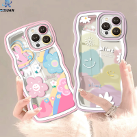 Rixuan เคสสำหรับ Infinix Hot 30i 20S Smart 5 6 HD Smart 7 Hot 11S NFC 12 Play Hot 9 Play 10 Play Note12 G96รุ้งน่ารักยิ้มเคสขอบลอน Tpu ดอกไม้