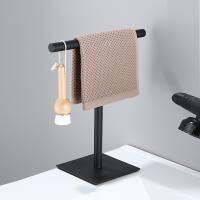 ✇☇ Towel Holder Standing Tree Rack 304 Black BathMovable Free-Standing Hand Towel Stand Bathroom Towel Hanger Vanities Countertop