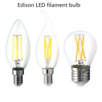 E14 LED Warm White Filament Bulb Retro Edison Glass Bulb for Home Ceilling Decoration C35/C35L/G45 Bulb Vintage Candle Light