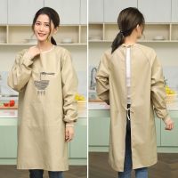 High-end new wash-free apron womens kitchen home fashion internet celebrity cooking apron waterproof and oil-proof overalls custom-made