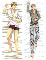 (ปลอกหมอนเท่านั้น) 2WT ผ่าพิภพไททันโจมตี Dakimakura Cover Eren Jaeger Mikasa Ackerman Erwin Smith หมอนตัวการ์ตูนคลุม3D ปลอกหมอนสองด้าน