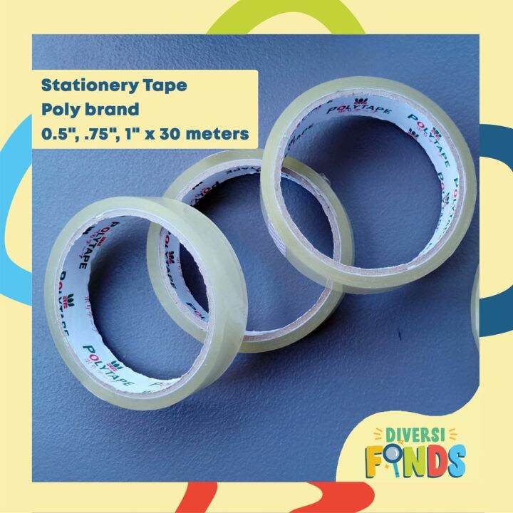 Stationery tape Poly or Platinum brand 1/2 inch, 3/4 inch, 1 inch Lazada PH