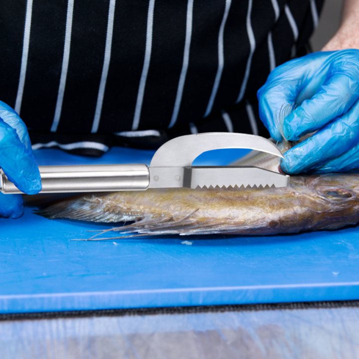 สแตนเลสปลาท้องมีดครัวเรือนขนาดขูดเครื่องมือมัลติฟังก์ชั่ครัวปลาฆ่าและขนาดถอดมีด