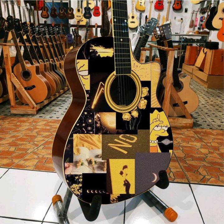 Stiker Gitar Akustik Keren YELLOW STETHIC 4 / Sticker Gitar Aesthetic ...