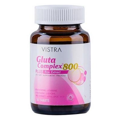 Vistra Gluta Complex 800 Plus Rice Extract วิสทร้า กลูต้าคอมแพลกซ์ 800 มิลลิกรัม 30 เม็ด(M)