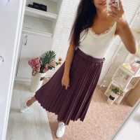 GIGOGOU Spring Autumn Women Pleated Skirt With Belt Elegant High Waist A Line Midi Skirt Long Tulle Tutu Skirts Jupe Longue