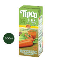 TIPCO น้ำผักรวมผสมน้ำผลไม้รวม Mixed Vegetable &amp; Mixed Fruit 100% ขนาด 200 มล.