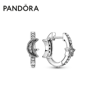 ต่างหูผู้หญิงแพนดอร่า Pandoraˉ 925 pure white fungus nail style Pandoraˉ new crescent moon and bright star beaded hook earrings female 299152C01 female jewellery