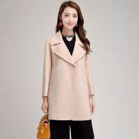 [COD] Double-sided cashmere coat womens slim mid-length Korean style double-sided woolen waist