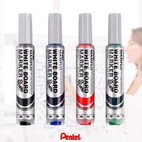 ปากกาไวท์บอร์ดไฮดรอลิกอิเล็กตรอนแบบ Pentel หัวกลม MWL5 4/6มม. สามารถเขียนลงบนแก้วความจุมากได้/ลบออกได้ง่าย