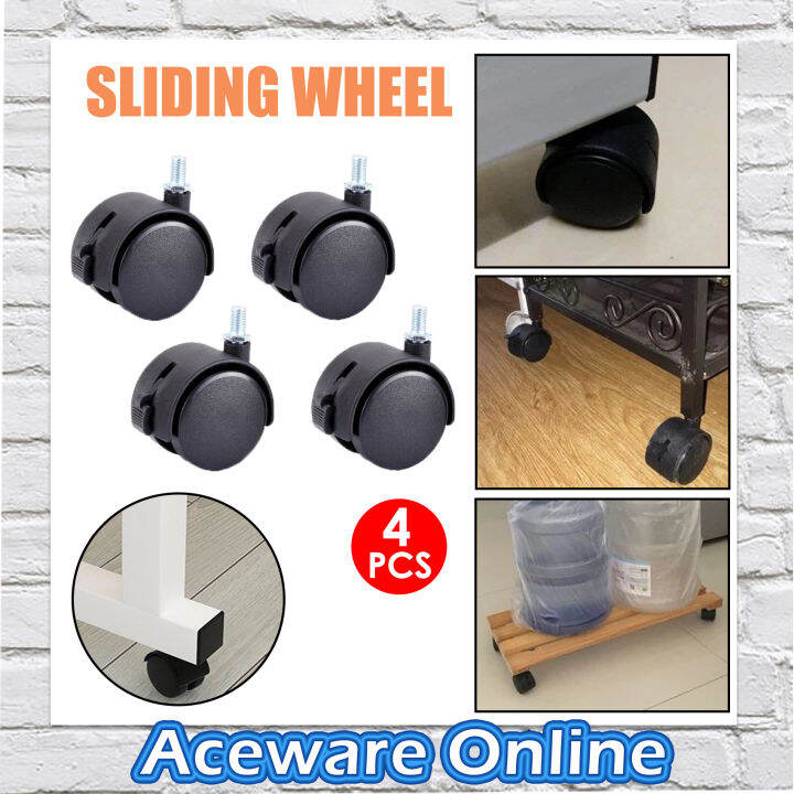 4 PCS Lifting Table Wheel Furniture Chair Caster Screw Swivel Castor