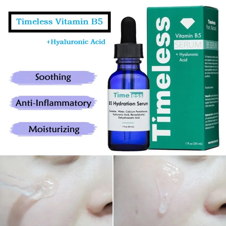 Timeless Vitamin B5 Serum + Hyaluronic Acid Moisturizing Face Essence ...