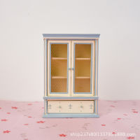 1:12 Dollhouse Miniature Kitchen Furniture Model White Cupboards Display Cabinet Children Gift Living Room Bookcase with Drawer