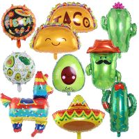 TACO Mexican Pizza Balloons Food Festival Party Balloon Avocado Pinata Cactus Aluminum Film Baloon Happy Birthday Party Balon Balloons