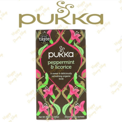 ชา PUKKA Organic Herbal Tea 🍃⭐Peppermint &amp; Licorice⭐🍵 ชาสมุนไพรออแกนิค ชาเพื่อสุขภาพจากประเทศอังกฤษ 1 กล่องมี 20 ซอง