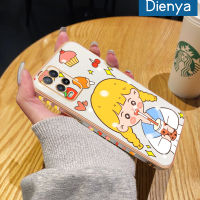 เคส Dienya สำหรับ OPPO A54 4G A74 5G A55 4G เคสลายการ์ตูนเด็กผู้หญิงใหม่ชานมขอบสี่เหลี่ยมพื้นผิวชุบเคสซิลิกาเจลนิ่มกันกระแทกเคสมือถือรวมทุกเลนส์กล้องถ่ายรูปฝาครอบป้องกัน