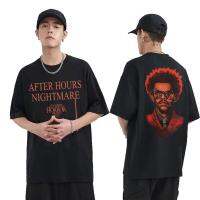 The Weeknd After Hours Nightmare Double Sided Printed Tshirt Halloween Horror Nights 2022 T-shirts Men Hip Hop Casual Tees