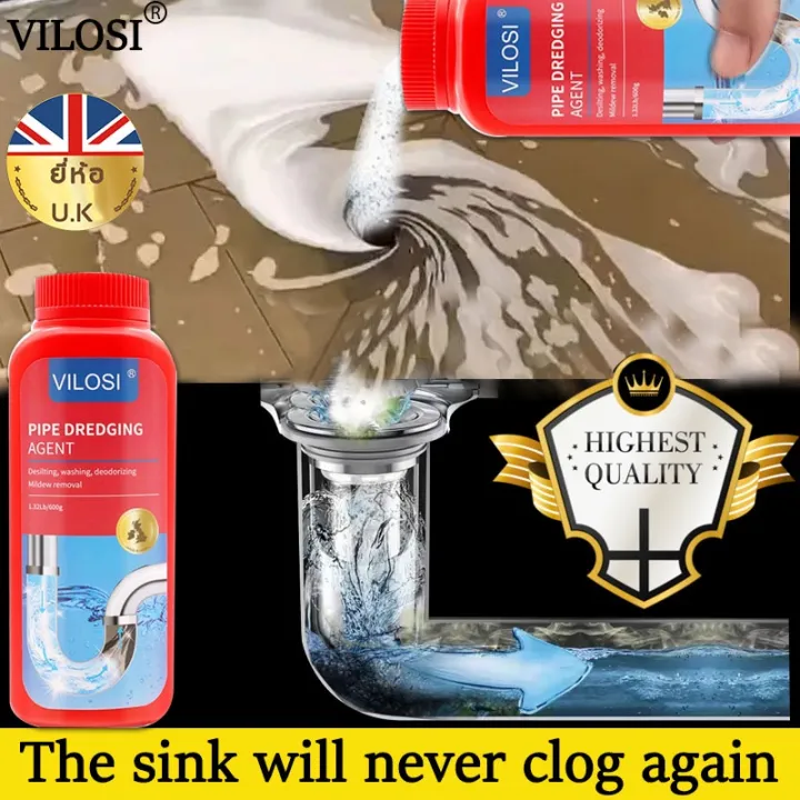 British brand VILOSI Powerful Clog Remover 600g Dissolves Hair Dredging Agent Drain Pipe Cleaner