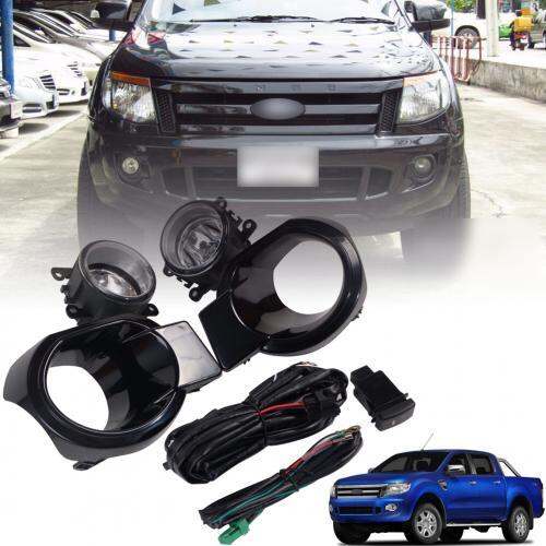 ไฟตัดหมอก-ไฟสปอร์ตไลท์-รุ่น-ฟอร์ด-เรนเจอร์-ford-ranger-px-ปี-2012-2014-พร้อมครอบ-สีดำเงา-และชุดสายไฟ-1-ชุด