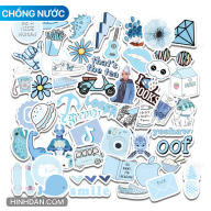 Sticker Xanh Blue Pastel Mẫu Mới 2021 Bộ Hình Dán Decal Nhựa Chất Lượng Cao Chống Nước thumbnail