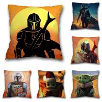 45CM Anime Mandalorian Yoda Baby Printed Pillow Case Kids Bedroom Cute Disney Baby Yoda Pillowcase Home Decor Cushion Cover Gift