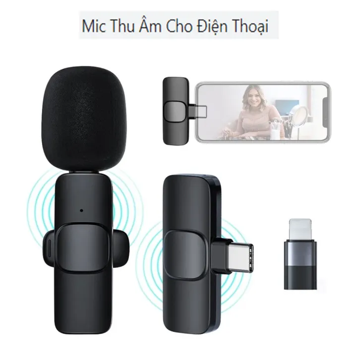 Mic Thu Âm Cho Điện Thoại K9 Micro Cài Áo Không Dây Khử Tiếng Ồn Quay  Video, Vlog, Review Sản Phẩm Kết Nối Androi Type C, Iphone Lightning, Mic  Thu Âm Livestream,