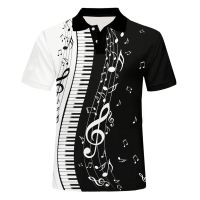Men Polo Shirt Music Note Piano Keys Printed Men casual 3D Polo Shirt Short Sleeve Tops Shirt Mens Clothing wholesale dropship Towels
