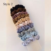 10pcs/set Colorful Skinny Elastic Hair Bands Satin Scrunchies Ponytail Holder Hair Rope Simple Hair Tie Fashion Hair Accessories Hair Accessories