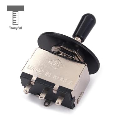 ；‘【； Tooyful Black 3 Way Toggle Switch Pickup Selector With Rhythm Treble Switch Washer Ring For LP Electric Guitar