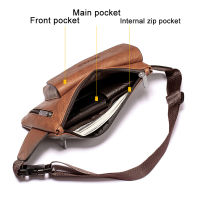 WEIXIER Mens Vintage Chest Bag Waist Packs Bag Male Casual Messenger Bag Small Retro Crossbody Bags 2021 PU Leather Fashion New