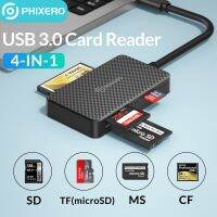 USB PHIXERO 3.0 Type C 4 In 1 5Gbps อะแดปเตอร์สมาร์ทการ์ดหน่วยความจำการ์ดรีดเดอร์ SD กะทัดรัด TF CF MS 15Cm สายสำหรับแล็ปท็อป PC Mac